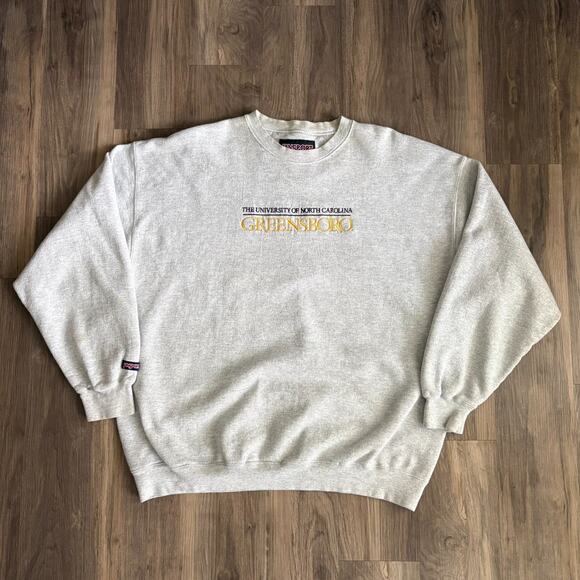 Vintage UNC Greensboro Sweatshirt Men's Size XXL Gray UNCG 1990s Worn Gray - Picture 2 of 10